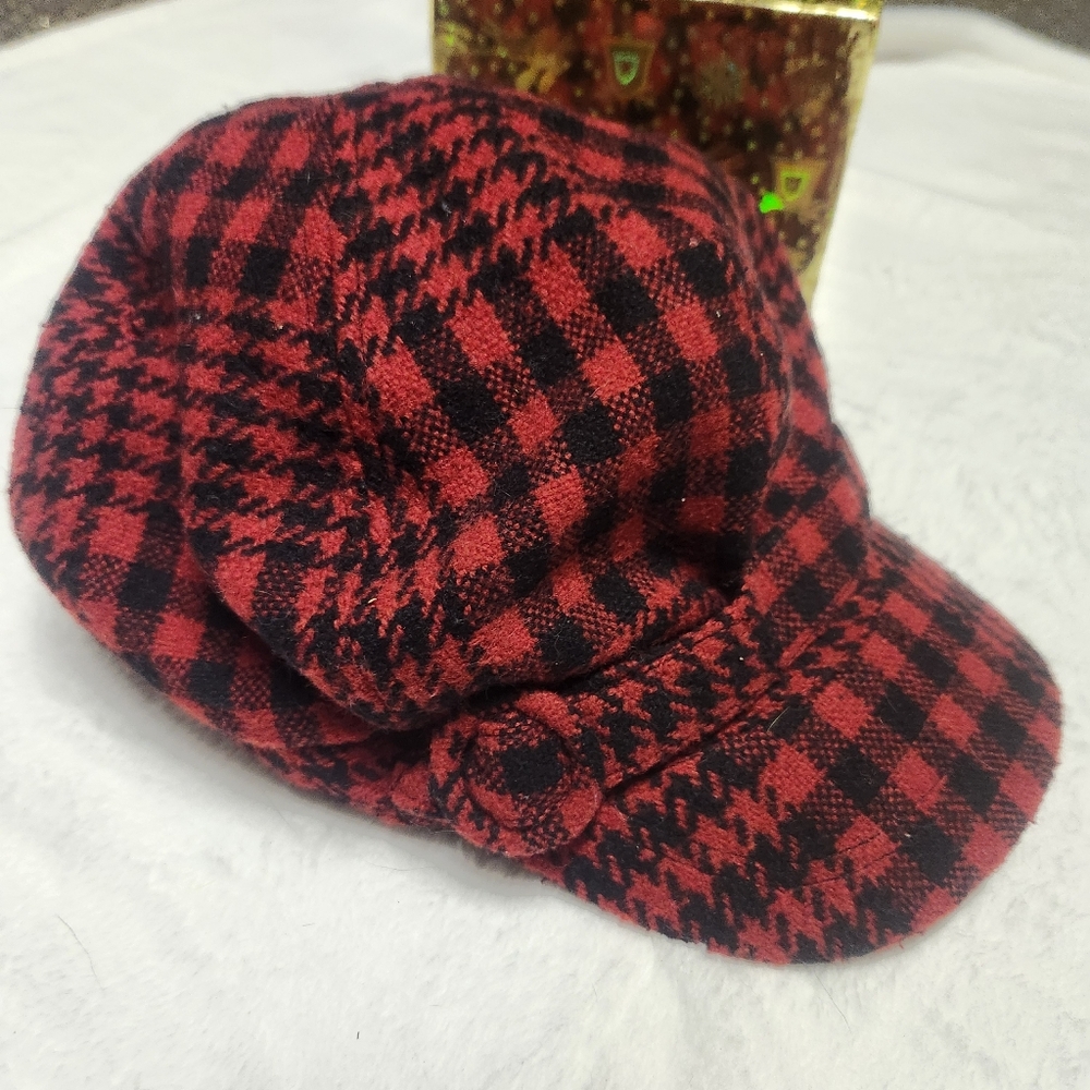 Nine West- Women's- Newsboy- Cabbie-Hat with Houndstooth Pattern